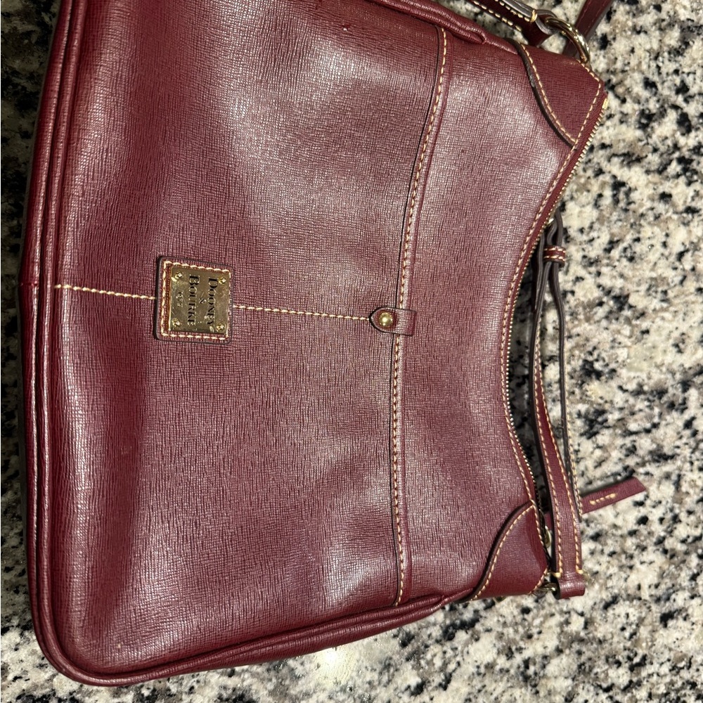 Dooney & Bourke Maroon Leather Shoulder Bag